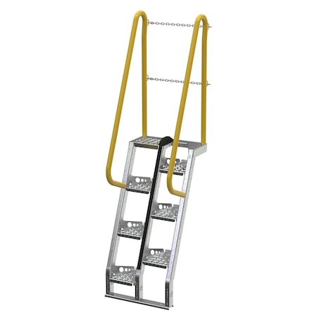 Vestil 90 Overall H, Steel, 7 Steps, Galvanized Finish ATS-4-68-HDG